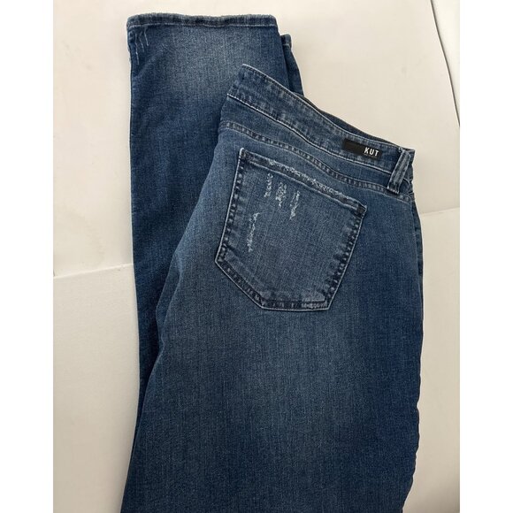 Kut from the Kloth Jeans Plus 20W Boyfriend Distressed Blue Denim Stretch Casual - Picture 15 of 15